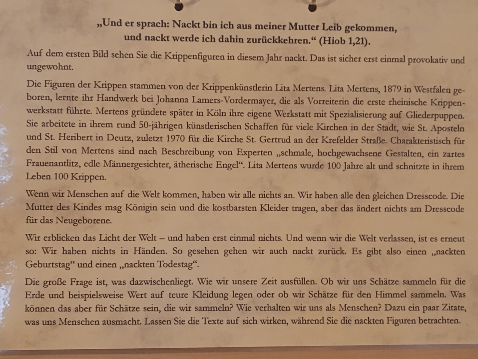 1. Advent 2025 - Krippe in St. Severin (c) MR.Garnies