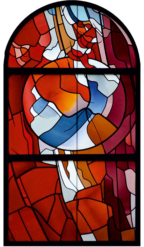 Fenster in St. Maternus mit der Ostersonne als Symbol des Auferstandenen. (c) SilviaBins