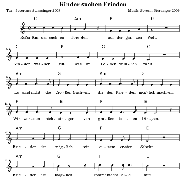 Lied kinder suchen frieden